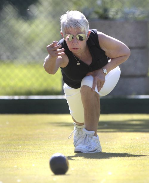 Sharon Lozinski warms up for a game at the St. John's Lawn Bowling Club on a beautiful Wednesday morning. Wayne Glowacki/Winnipeg Free Press June 18 2014