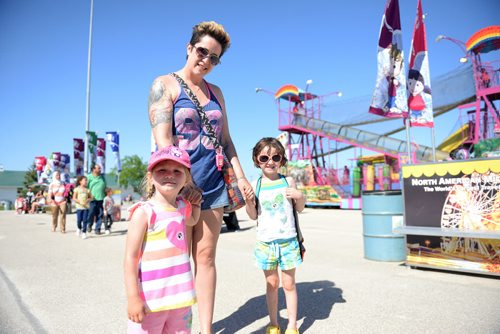 Julie Desorches and her daughters Chloe and Molly at the Red River Ex. Sarah Taylor / Winnipeg Free Press