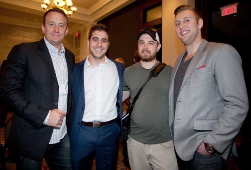 JOHN JOHNSTON / WINNIPEG FREE PRESS Social Page for June 21st, 2014 Ramp Up Weekend Äì Asper Executive Education Centre Judges (L-R) Sean Burns, (VA Angels), Stuart Henrickson (Red Leaf Capital/Stu Clark Centre for Entrepreneurship), Jeff Ryzner (The Eureka Project) 2nd Place team Collectsaur (L-R)Kevin Buckner, Christos Vasilarakis, Taylor Sando, Bryce North
