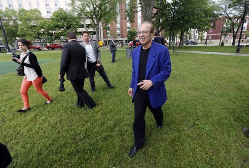 Sam Katz walks away from running for another term , walks away at Central Park remembering  the revitalization the park was just beginning. Mayor Sam Katz announces he will not run for another term as mayor of the city of Winnipeg  at a Central Park  scrum.  June 20 2014 / KEN GIGLIOTTI / WINNIPEG FREE PRESS