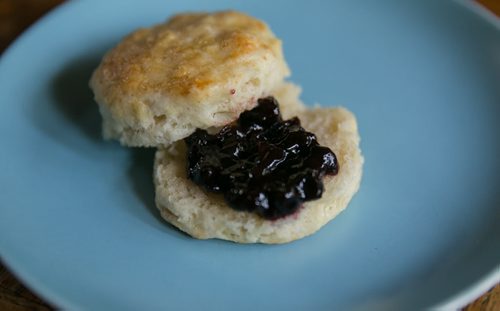 Miniature cream tea scones (with jam), recipe swap Alison Gillmor 140623 - Monday, June 23, 2014 - (Melissa Tait / Winnipeg Free Press)