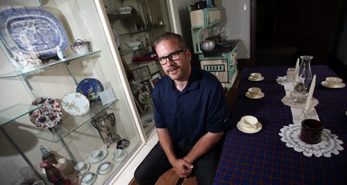 Russ Garvie poses inside the St. Andrews museum which has moved into a building that's like a museum itself, the former St. Andrews Rectory. See Bill Redekop's story.  June 24, 2014 - (Phil Hossack / Winnipeg Free Press)