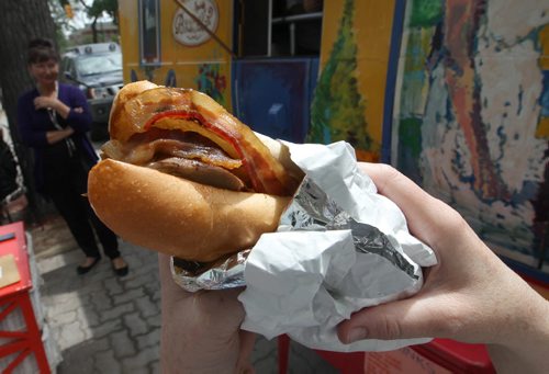 The Death by Bacon from the Beaujenas French Table Food Truck on Broadway- See Alison Gillmor story- June 26, 2014   (JOE BRYKSA / WINNIPEG FREE PRESS)
