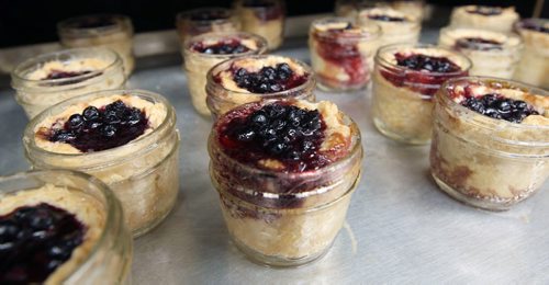Baker Heather Daymond, not pictured, of Shut Ur PieHole! Makes pies that make people happy- These are her mini pies in a jar coming out of a oven in Knox United Church- See 49.8 feature- July 02, 2014   (JOE BRYKSA / WINNIPEG FREE PRESS)