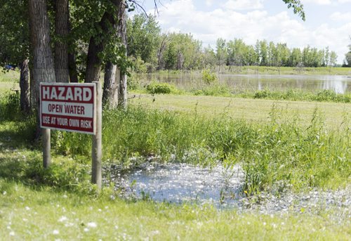 KOA Campground in St. Francis Xavier has already experienced some flooding and owner Has Koria expects more this weekend. Sarah Taylor / Winnipeg Free Press