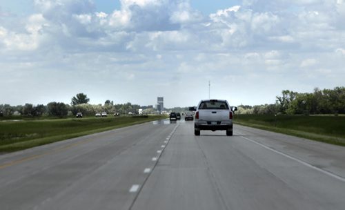 Travelling in the northbound lane of the  I-29 highway between Grand Forks and the Canadian  border.   Dan Lett story Wayne Glowacki / Winnipeg Free Press July 3  2014