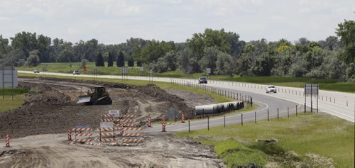 The road reconstruction site in the north bound lanes on I-29 highway about 20 miles south of Grand Forks. Thirty plus year old concrete is being torn up and rubblized for the reconstruction project.   Dan Lett story Wayne Glowacki / Winnipeg Free Press July 3  2014