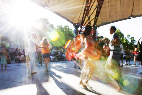 July 6, 2014 - 140706  -  Dancers enjoy Salsa Sundays at The Forks Sunday, July 6, 2014. The event runs Sunday evenings in July. John Woods / Winnipeg Free Press