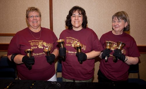 JOHN JOHNSTON / WINNIPEG FREE PRESS  Social Page for July 12th, 2014 Handbell Guilds of Canada Ringing Link Äì Victoria Inn  (L-R) Becki Ammeter (from Starbuck), Stephane Van De Walle (from Edmonton), Debbie Sproule (from Burlington)