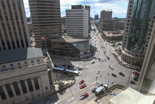 Portage Ave. and Main Street early afternoon. 140713 - Sunday, July 13, 2014 -  (MIKE DEAL / WINNIPEG FREE PRESS)