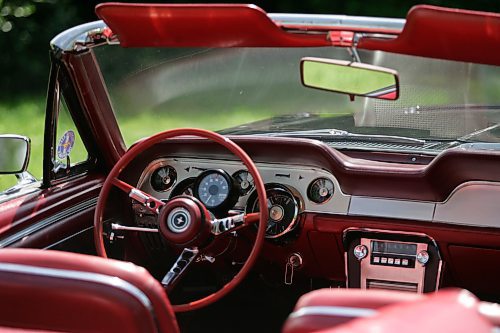 BORIS MINKEVICH / WINNIPEG FREE PRESS  070708 Louis Grimaud has a black '67 Mustang convertible, 57,000 original miles on it.  Car was in storage from Sept. 86 to Aug. 2006. The 289 V8 has had a full rebuild with many performance parts.
