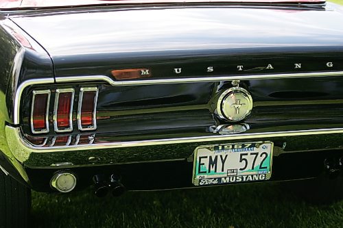 BORIS MINKEVICH / WINNIPEG FREE PRESS 070708 Louis Grimaud has a black '67 Mustang convertible, 57,000 original miles on it. Car was in storage from Sept. 86 to Aug. 2006. The 289 V8 has had a full rebuild with many performance parts.