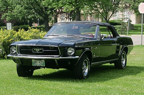 BORIS MINKEVICH / WINNIPEG FREE PRESS  070708 Louis Grimaud has a black '67 Mustang convertible, 57,000 original miles on it.  Car was in storage from Sept. 86 to Aug. 2006. The 289 V8 has had a full rebuild with many performance parts.