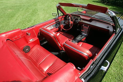 BORIS MINKEVICH / WINNIPEG FREE PRESS  070708 Louis Grimaud has a black '67 Mustang convertible, 57,000 original miles on it.  Car was in storage from Sept. 86 to Aug. 2006. The 289 V8 has had a full rebuild with many performance parts.