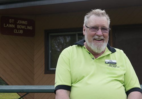 Phil Clark at St. John's Lawn Bowling Club on Wednesday evening. Sarah Taylor / Winnipeg Free Press July 16, 2014