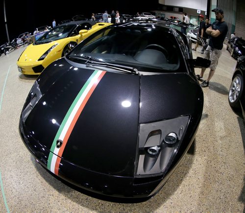 A pair of Lamborghini's at Winnipeg Speed Fest at the Winnipeg Convention Centre, Saturday, July 19, 2014. (TREVOR HAGAN/WINNIPEG FREE PRESS)