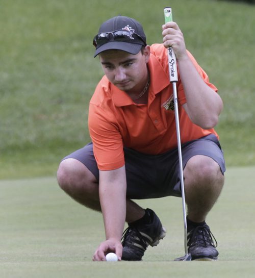 Scott Mazur from the Elmhurst Golf and Country Club Monday morning during the first round of the Manitoba Amateur Golf Championship at the Links at Quarry Oaks. Kyle Edwards story  Wayne Glowacki / Winnipeg Free Press July 21  2014