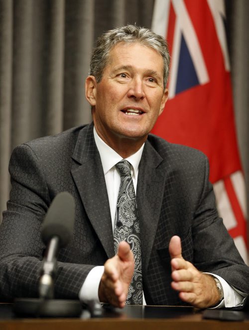 LOCAL - Brian Pallister reacts to losing court challenge of NDP raising of taxes through the  PST  . Newswe held at MB  Legislature . Bruce Owen / Dan lett story July 21 2014 / KEN GIGLIOTTI / WINNIPEG FREE PRESS