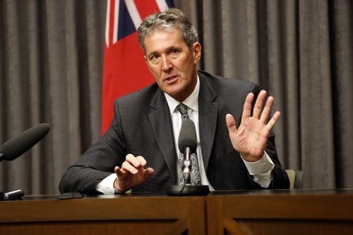 LOCAL Courts put stop to court challange .LOCAL - Brian Pallister reacts to losing court challenge of NDP raising of taxes through the  PST  . Newswe held at MB  Legislature . Bruce Owen / Dan lett story July 21 2014 / KEN GIGLIOTTI / WINNIPEG FREE PRESS