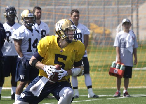 Winnipeg Blue Bombers QB Drew Willy during the team's practice at Bison field Tuesday. The Blue Bombers next game is Friday night in B.C. against the Lions. Ed Tait story. Wayne Glowacki / Winnipeg Free Press July 22 2014