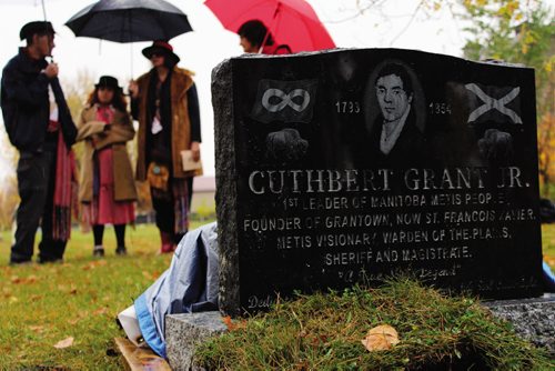 Canstar Community News A memorial marker in remembrance of Cuthbert Grant was unveiled Saturday afternoon at the St. Francois Xavier Roman Catholic Church.
