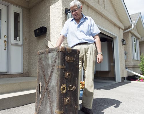 Robert Galston still has this footlocker which belonged to his late father-in-law P.G. Agnew, who died in 1968. He said Agnew was like a father to him for years. Sarah Taylor / Winnipeg Free Press July 23, 2014