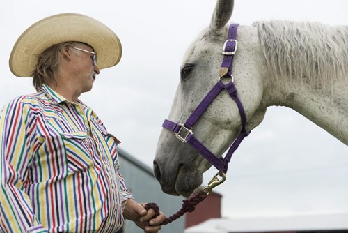 Ken Mccaullum and his sister bring her 20 year old horse Misty to the 60th Manitoba Threshermen's Stampede in Austin. They lead the vintage parade each day of the stampede. Sarah Taylor / Winnipeg Free Press July 24, 2014