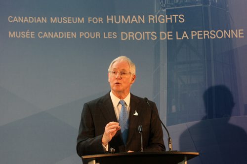 Stuart Murray President and CEO of The Canadian Museum for Human Rights (CMHR) news conference where it was announced its plans for a full slate of family friendly activities and performances planned for its official opening weekend. Opening-weekend public events will take place Saturday, September 20 and Sunday, September 21.-See Adam Wazny Story- July 24, 2014   (JOE BRYKSA / WINNIPEG FREE PRESS)