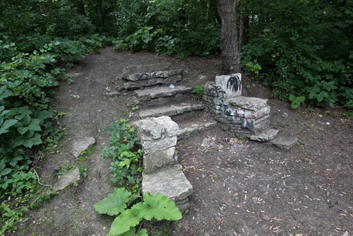 Munson Park (Wellington Crescent, Winnipeg) old stone foundation near river.-See Alexander Paul Story- July 24, 2014   (JOE BRYKSA / WINNIPEG FREE PRESS)