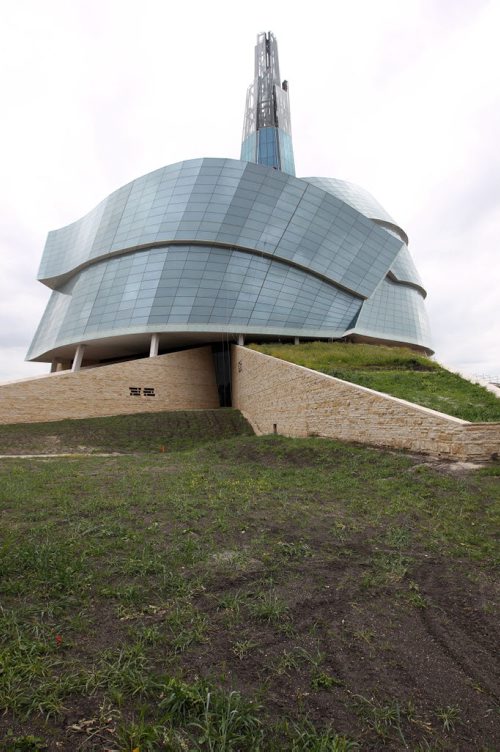 Grass growing in soil at Canadian Museum for Human Rights- See Story- July 24, 2014   (JOE BRYKSA / WINNIPEG FREE PRESS)