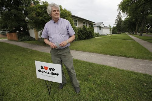 July 24, 2014 - 140724  -  Glenn Michalchuck is photographed at the proposed location for a Canada Post  community mailbox in West Kildonan in Winnipeg Thursday, July 24, 2014.  John Woods / Winnipeg Free Press