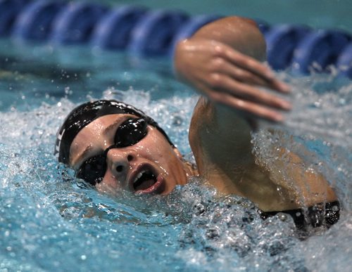 Jane MacDougall of the Manta swim club swims in the 800 freestyle  15-18 yr old girls final at the 2014 Canadian Age Group Championships at Pan Am Pool in Winnipeg -For sports slideshow- July 25, 2014   (JOE BRYKSA / WINNIPEG FREE PRESS)