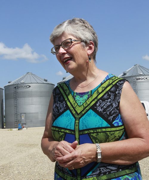 Pearl Braun-Dyck and her husband farm near Plum Coulee, MB, she attended a meeting with farmer-members of Canadian Foodgrains Bank with Christian Paradis, Federal Minister for International Development on a farm Tuesday in Arnaud, MB.    Carol Sanders story Wayne Glowacki / Winnipeg Free Press July 29  2014
