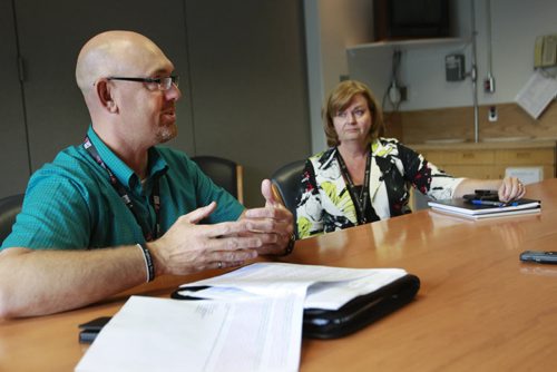Saturday Special. Stephen Cumpsty, director of capital planning and property management with the hospital, and acting CEO Catherine Robbins of the St. Boniface Hospital responding on the operating room crisis they had earlier.  Larry Kusch story. Wayne Glowacki/Winnipeg Free Press August 5 2014