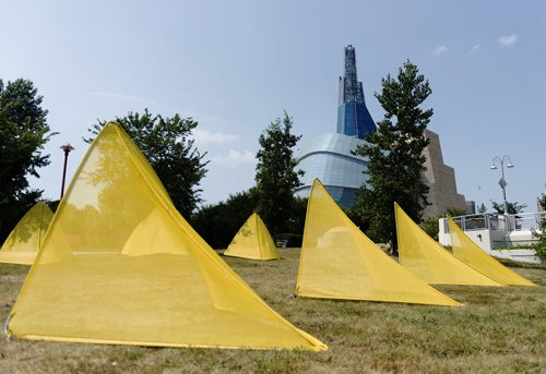 Cool Dot is located at the foot of the Esplanade Riel Bridge at the Fork. Sarah Taylor / Winnipeg Free Press August 5, 2014