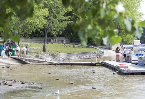 August begins and the walkway trails at the Forks remain underwater due to the high rivers. Sarah Taylor / Winnipeg Free Press August 5, 2014