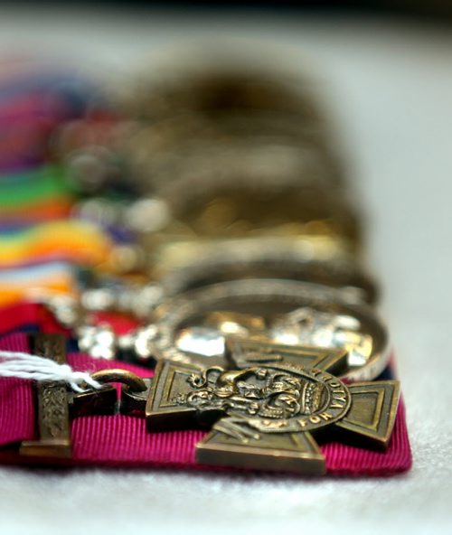 One of the three "Valor Road" Victoria crosses to be displayed starting Wednesday at the Manitoba Museum. See release/story. August 5, 2014 - (Phil Hossack / Winnipeg Free Press) VALOUR ROAD VICTORIA CROSS MEDALS HAVE ARRIVED¤ IN WINNIPEG¤¤ Monday, August 4, 2014 ¤ WINNIPEG,Manitoba:¤The original Victoria Cross medals awarded almost 100 years ago to three Winnipeg soldiers who served in the First World War are now in Winnipeg¤and will be¤turned over to The Manitoba Museum by officials of the Canadian War Museum¤at a special ceremony¤this Wednesday, August 6. ¤ The public is¤welcome to attend the Opening Ceremonies for the¤ the Valour Road¤Victoria¤Cross Medal¤display that will get underway at¤1:30 P.M.¤in the Alloway Hall of The¤Manitoba¤Museum. ¤ The Victoria Crosses of Valour Road¤medals were awarded to Lieutenant Robert Shankland, Sergeant-Major Frederick William Hall, and Corporal Leo Clarke in the First World War. In that war, all three, in separate actions, distinguished themselves by their extreme bravery in fighting the enemy. ¤ At the time of their enlistment,¤the three had all resided in the same block of Pine Street in the west end of Winnipeg.¤In honour of the accomplishments of these¤Pine Street¤soldiers, a phenomena that was unique to¤Canada,¤Pine Street¤was renamed¤Valour Road¤in the 1920s.¤ ¤ The Victoria Crosses of Valour Road¤medals will be on public display at The Manitoba Museum until they are returned to their permanent home at the¤Canadian¤War¤Museum¤in¤Ottawa¤at the end of Remembrance Week, the 14th of November 2014. ¤ The project¤to bring The Victoria Crosses of Valour Road Exhibit to Winnipeg is a collaborative effort of The Royal Military Institute of Manitoba (RMIM),The Manitoba Museum and the Canadian War Museum and is¤supported by a grant from the Winnipeg Foundation.¤ ¤ ¤ --30 ¤ NOTE TO EDITORS: Media representatives will be allowed access to Alloway Hall and the Foyer of The¤Manitoba¤Museum in advance of the Opening Ceremonies August