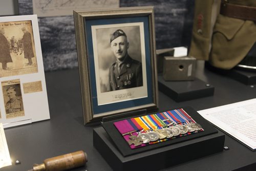 The display of Lieutenant Robert Shankland and his medals at the Manitoba Museum. Sarah Taylor / Winnipeg Free Press August 6, 2014