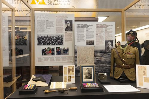 The display of Corporal Lionel B. Clarke and Lieutenant Robert Shankland at the Manitoba Museum. Sarah Taylor / Winnipeg Free Press August 6, 2014