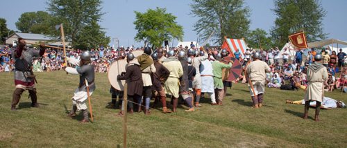 JOHN JOHNSTON / WINNIPEG FREE PRESS  Social Page for August 9th, 2014 Islendingadagurinn Äì Gimli  Viking villagers re-enacting classic Viking battles.
