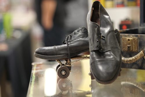 Thirsty's Flea Market on Ellice has eclectic vintage goods.   See Dave Sanderson story.  Old vintage roller skates.   Aug 09, 2014 Ruth Bonneville / Winnipeg Free Press