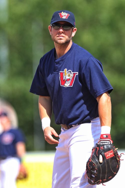 Winnipeg Goldeyes' Casey Haerther (12) during the afternoon game against the Wichita Wingnuts at Shaw Park.  140810 August 10, 2014 Mike Deal / Winnipeg Free Press