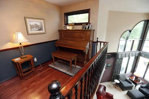 2nd floor hall space for piano .Homes ,luxury home in  La Salle Mb. At 50 Kingswood Drive  story by Todd Lewys . Aug 12 2014 / KEN GIGLIOTTI / WINNIPEG FREE PRESS