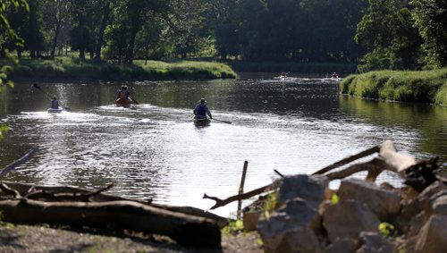 Canoers and kayakers on the La Salle River at La Barriere Park, Wednesday, August 13, 2014. (TREVOR HAGAN/WINNIPEG FREE PRESS)