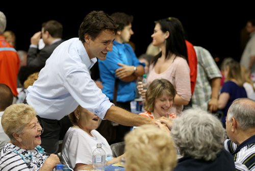 Liberal Party of Canada, Justin Trudeau, meeting with people at the Israeli Folklorama Pavillion, Friday, August 15, 2014. (TREVOR HAGAN/WINNIPEG FREE PRESS)
