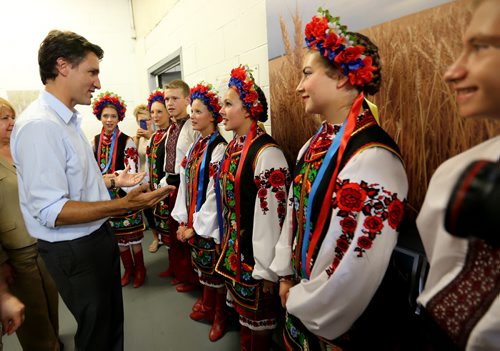 Liberal Party of Canada, Justin Trudeau, meeting with people at the Spirit of Ukraine Folklorama Pavillion, Friday, August 15, 2014. (TREVOR HAGAN/WINNIPEG FREE PRESS)