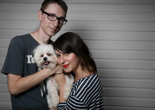 Pet parents Nick Friesen and Jen Zoratti with Samson, Auguts 21, 2014.   140820 - Wednesday, August 20, 2014 - (Melissa Tait / Winnipeg Free Press)