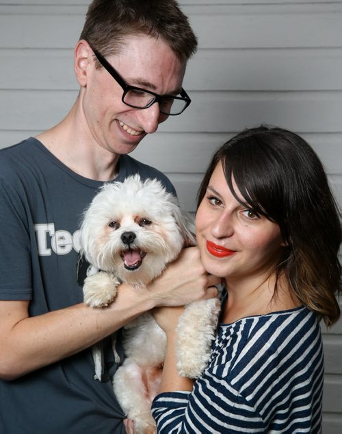 Pet parents Nick Friesen and Jen Zoratti with Samson, Auguts 21, 2014.   140820 - Wednesday, August 20, 2014 - (Melissa Tait / Winnipeg Free Press)