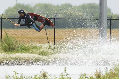 Mike Fisette of Manitoba wins first place at Canadian National Wake Park Championships at Adrenaline Adventures on Saturday. Sarah Taylor / Winnipeg Free Press August 23, 2014, Kyle's story