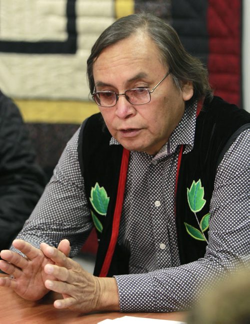 Southern Grand Chief Terry Nelson (in photo)  was at a news conference with ousted southern grand chief Murray Clearsky Monday regarding expenses.  Mary Agnes Welch story. Wayne Glowacki/Winnipeg Free Press August 25 2014